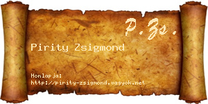 Pirity Zsigmond névjegykártya